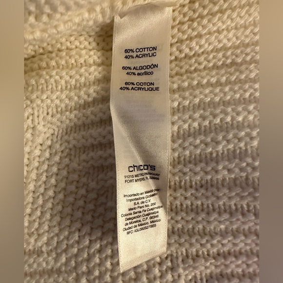 Chico’s Ivory Long Open Cardigan Sweater - Picture 7 of 8